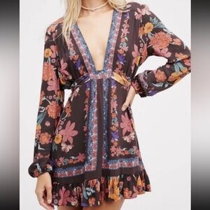 Free People Violet Hill Tunic Top Floral Blouse